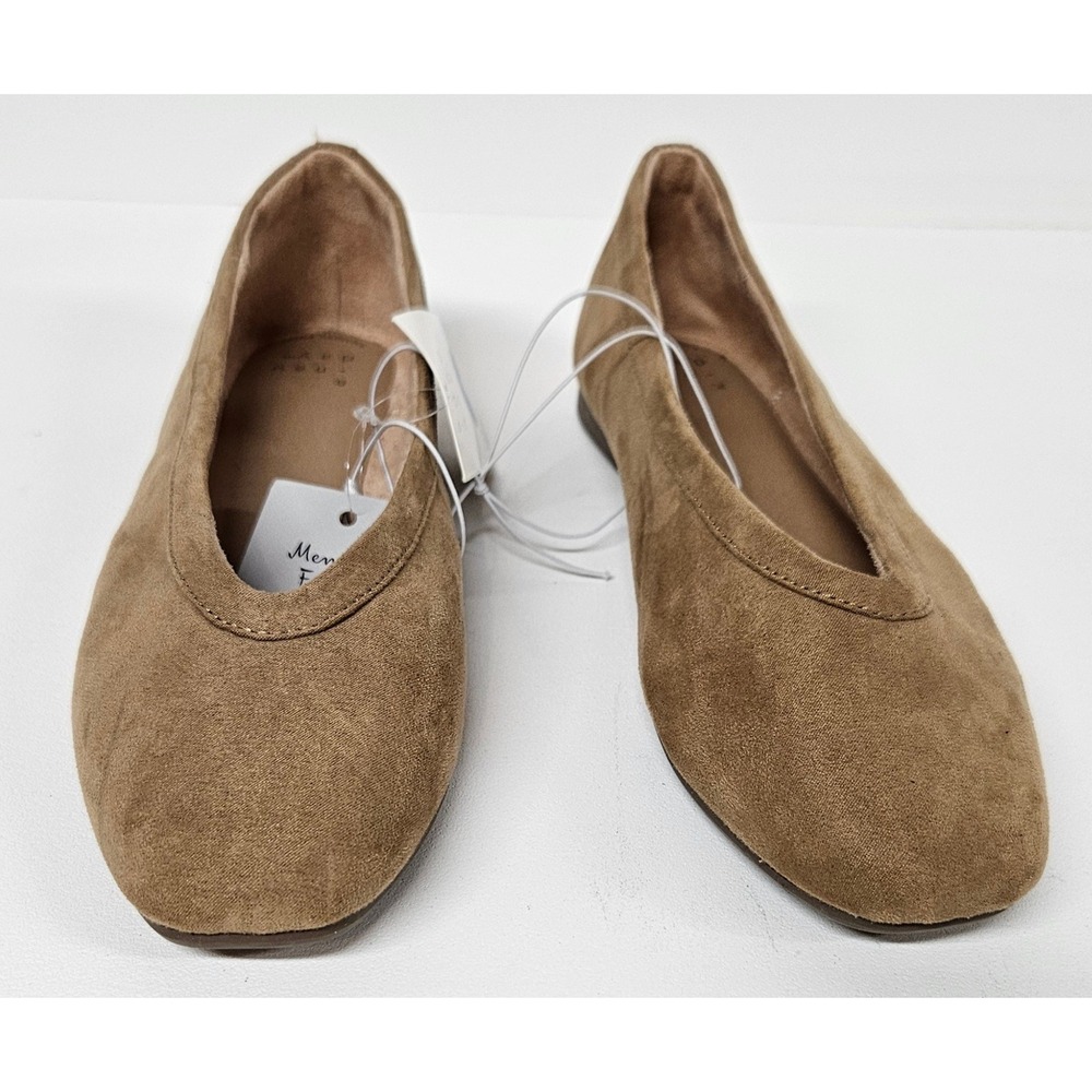 A New Day Womens Tan Faux Suede Ballet Flats Slip On Shoes Size 7 NEW